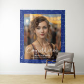 Elegant Blue Math Congratulations Photo Graduation Wandkleed (In situ)