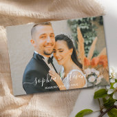 Elegant Blue Mediterranean Lemon Wedding Bedankkaart