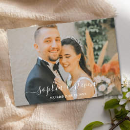 Elegant Blue Mediterranean Lemon Wedding Bedankkaart