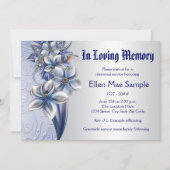 Elegant Blue Memorial Service Aankondigingen (Voorkant)