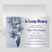 Elegant Blue Memorial Service Aankondigingen (Voorkant / Achterkant)
