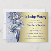 Elegant Blue Memorial Service Aankondigingen (Voorkant)