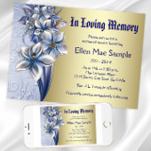 Elegant Blue Memorial Service Aankondigingen