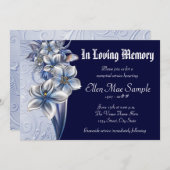 Elegant Blue Memorial Service Aankondigingen (Voorkant / Achterkant)