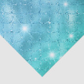 Elegant Blue Mermaid Scales Metallic Glitter Tissuepapier (Detail)