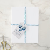 Elegant Blue Merry Christmas Ornamenten Company Cadeaulabel (Met Touw)