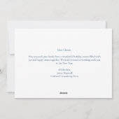 Elegant Blue Merry Christmas Ornamenten Company Feestdagenkaart (Achterkant)