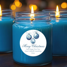 Elegant Blue Merry Christmas Ornamenten Company