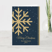 Elegant Blue Merry Christmas Snowflake Folded Feestdagen Kaart (Voorkant)