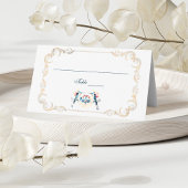 Elegant Blue Mexican Baroque Hummingbird Wedding Plaatskaartje