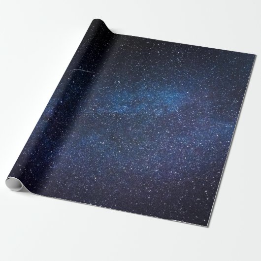 Elegant Blue Milkyway Galaxy Texture Cadeaupapier (Uitgerold)