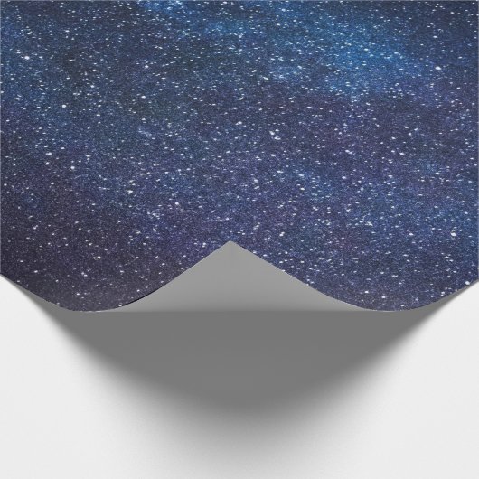 Elegant Blue Milkyway Galaxy Texture Cadeaupapier (Hoek)
