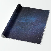 Elegant Blue Milkyway Galaxy Texture Cadeaupapier (Uitgerold)