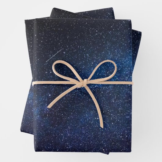 Elegant Blue Milkyway Galaxy Texture Inpakpapier Vel (In situ)