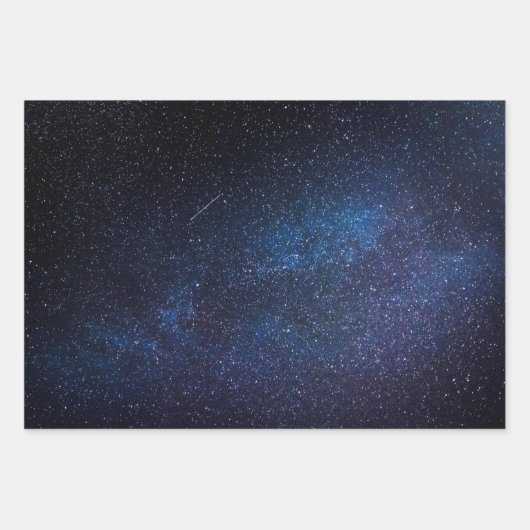 Elegant Blue Milkyway Galaxy Texture Inpakpapier Vel (Voorkant)