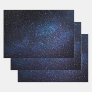 Elegant Blue Milkyway Galaxy Texture Inpakpapier Vel