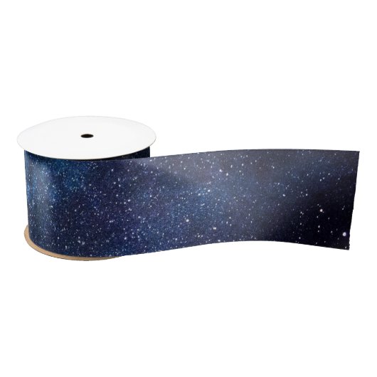 Elegant Blue Milkyway Galaxy Texture Satijnen Lint (Spoel)