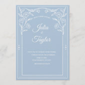 Elegant Blue Minimal Invitation Kaart (Voorkant)