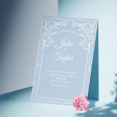 Elegant Blue Minimal Invitation Kaart