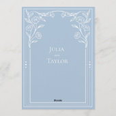 Elegant Blue Minimal Save the Date Kaart (Achterkant)