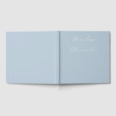 Elegant Blue Minimalist Calligraphy Gastenboek (Volledig)