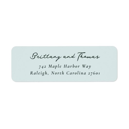 Elegant Blue Minimalist Etiket (Voorkant)