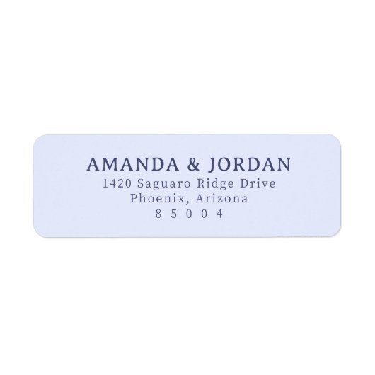 Elegant Blue Minimalist Etiket (Voorkant)