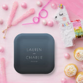 Elegant Blue Minimalist Names Papieren Bordje (Feest)