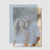 Elegant Blue Minimalist Wedding Invitation Vellum Uitnodigingen (Offset (Koppel))