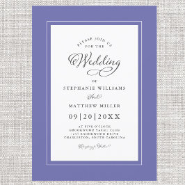 Elegant Blue Modern Calligraphy Wedding Kaart