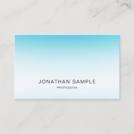 Elegant Blue Modern minimalist Plain Luxury Trendy Visitekaartje (Voorkant)