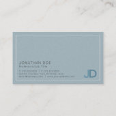 Elegant Blue Modern Monogram Luxe Pearl Finish Visitekaartje (Achterkant)