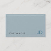 Elegant Blue Modern Monogram Luxe Pearl Finish Visitekaartje (Voorkant)
