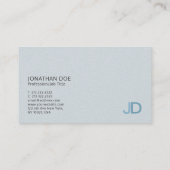 Elegant Blue Modern Monogram Luxe Pearl Fins Visitekaartje (Achterkant)