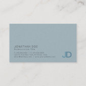 Elegant Blue Modern Monogram Luxe Pearl Fins Visitekaartje (Achterkant)