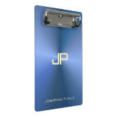 Elegant Blue Modern Monogrammed Sjabloon Trendy Mini Klembord (Schuin)