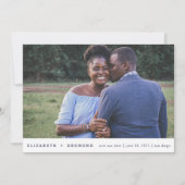 Elegant Blue Modern Photo Wedding Save The Date (Voorkant)