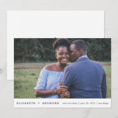 Elegant Blue Modern Photo Wedding Save The Date (Voorkant / Achterkant)