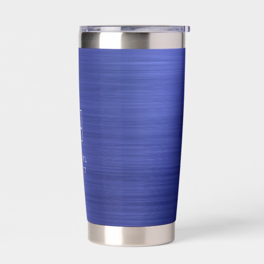 Elegant Blue Monogram Geïsoleerde Drinkbeker (Links)