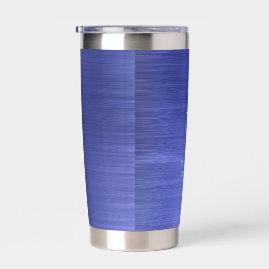 Elegant Blue Monogram Geïsoleerde Drinkbeker (Rechts)