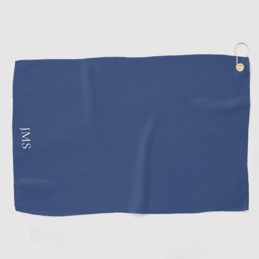 Elegant Blue Monogram Golfhanddoek (Horizontaal)