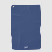 Elegant Blue Monogram Golfhanddoek (Voorkant)