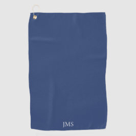 Elegant Blue Monogram Golfhanddoek