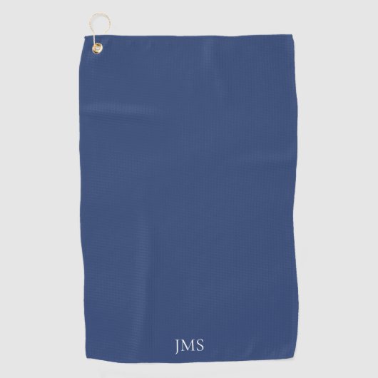 Elegant Blue Monogram Golfhanddoek (Voorkant)