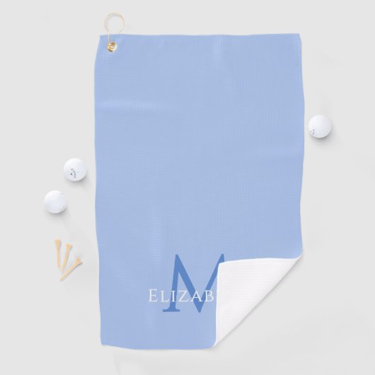 Elegant Blue Monogram Name Initial Custom  Golfhanddoek (Insitu)