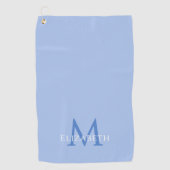 Elegant Blue Monogram Name Initial Custom  Golfhanddoek (Voorkant)
