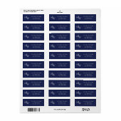 Elegant Blue Monogram Return Address Etiket (Full Sheet)