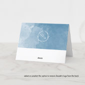 Elegant Blue Monogram, Waterverf Wedding Bedankt