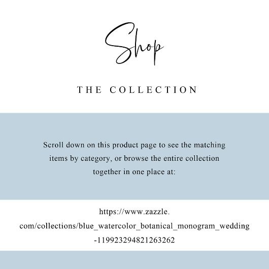 Elegant Blue Monogram Wedding Menu