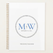 Elegant Blue Monogram Wedding Planner (Voorkant)